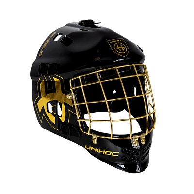 Unihoc brankárska maska Shield black/gold