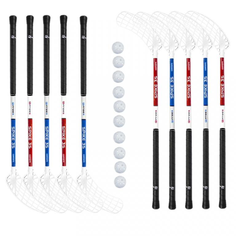 Florbalový set Freez Spike 35 blue round MB 80cm (10 hokejek)