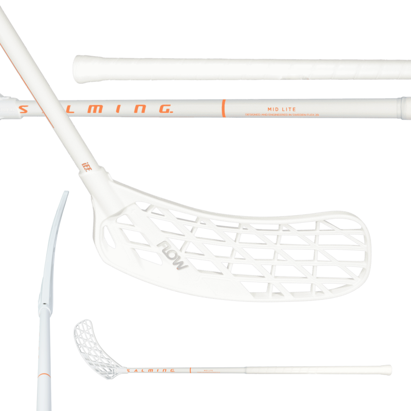 Salming Flow Midlite 32 JR White/Nectarine