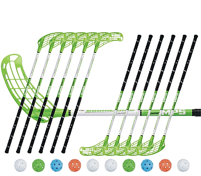 Florbalový set MPS Boomerang Green (12 hokejok)